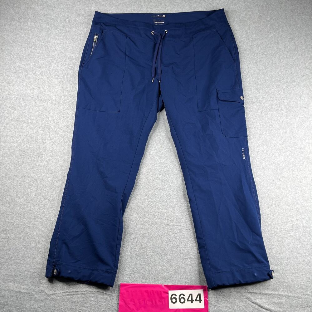 Healing Hands Scrub Pants Womes Size XLP Navy Blue Cargo Pocket Draw Strings